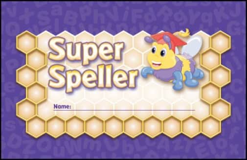 Super Speller Incentive Punch Card