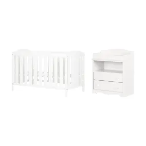 Baby Crib and 2-Drawer Changing Table Set