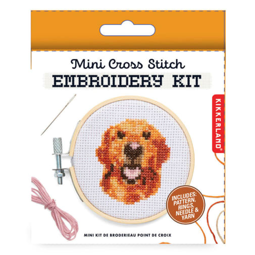 Mini Cross Stitch Embroidery Kit - Dog