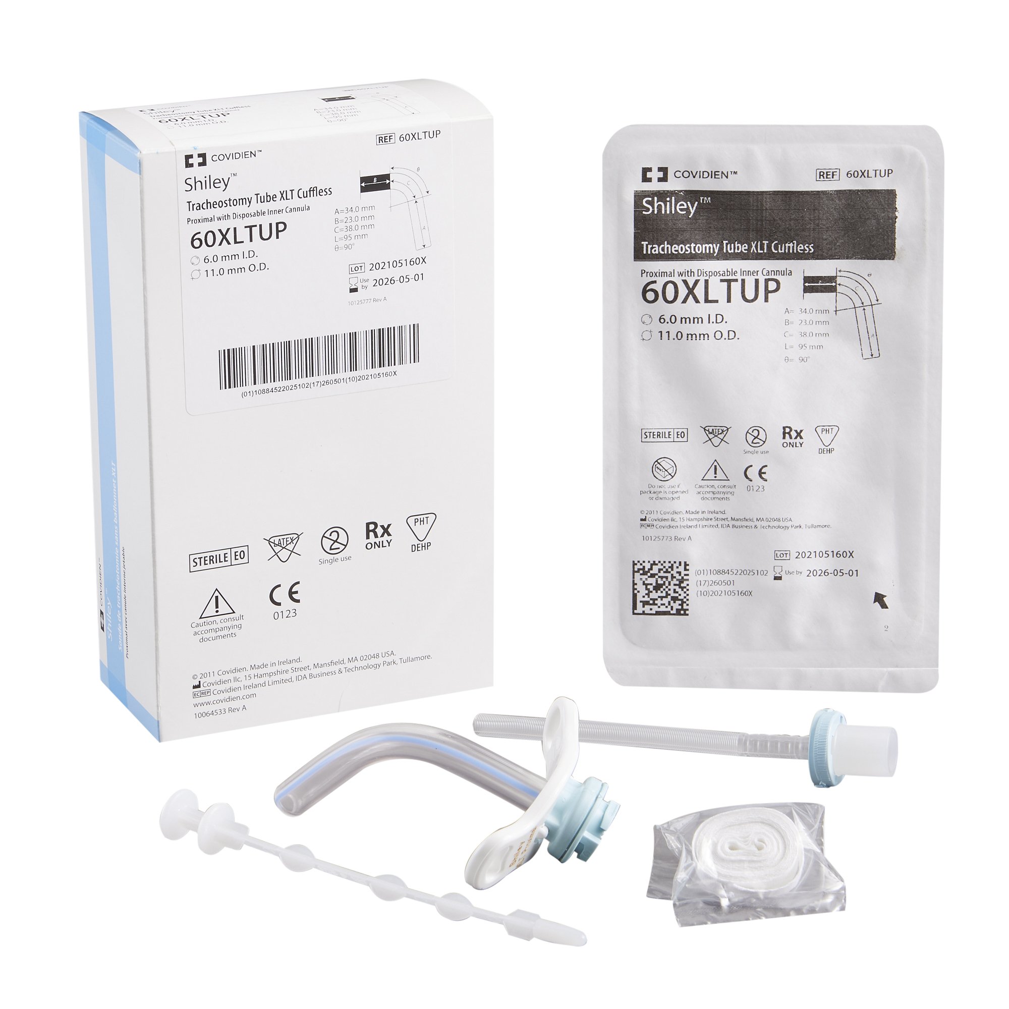 Shiley XLT Cuffless Extended Length Tracheostomy Tube, Size 6 MK 583765