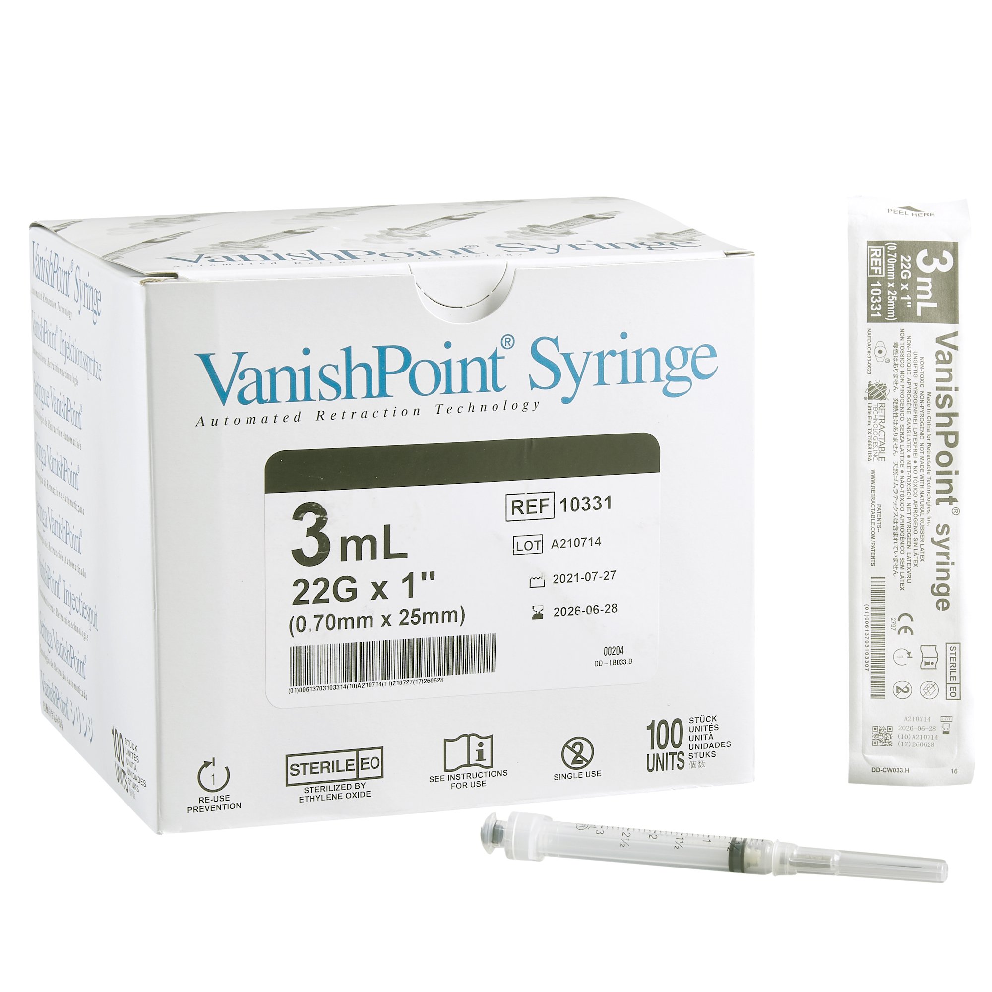 VanishPoint Syringe with Hypodermic Needle MK 348828