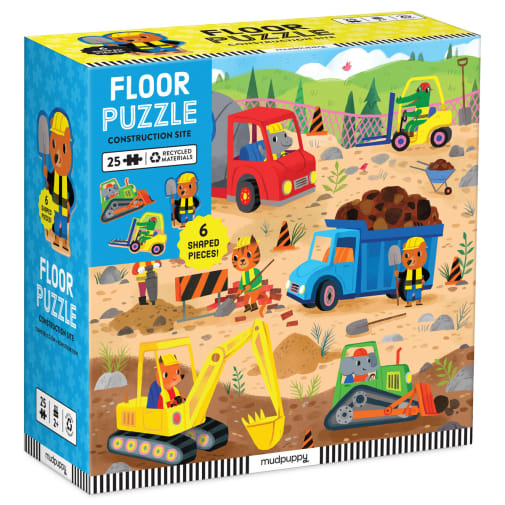 Construction Site 25 Piece Floor Puzzle with Shaped Pieces