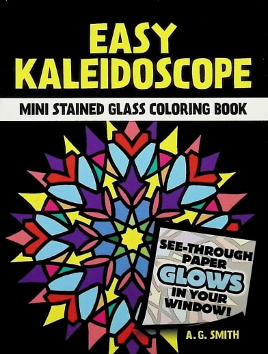Easy Kaleidoscope Little Stained Glass Coloring Book