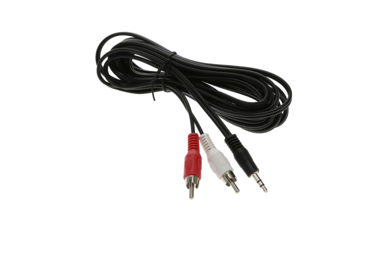 Audio Cable 3.5mm Male to (2)RCA Male Y-Cable, 12ft