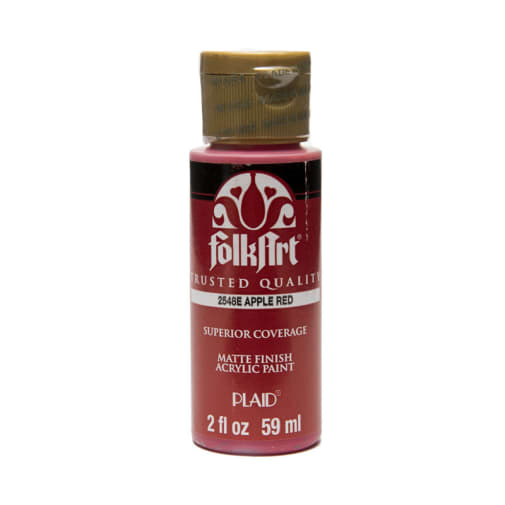 Folkart Color Acrylic Paint Apple Red - 2 oz