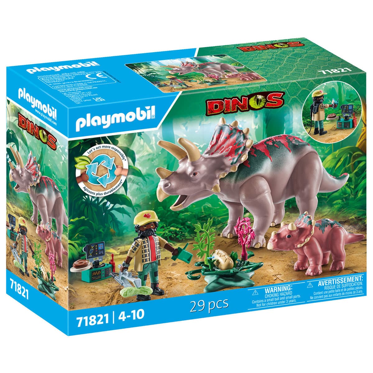 Playmobil Dinos Triceratops Family