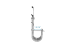 1 5/16in Bat Wing J Hook with Retaining Clip, 50-Pack