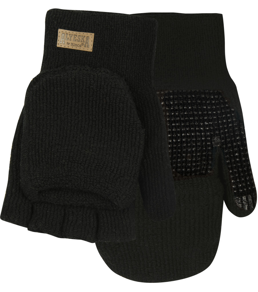 Women&rsquo;s Alyeska&reg; Black Lined Knit Shell Half-Finger with Convertible Mitt Hood, Black, large image number 0