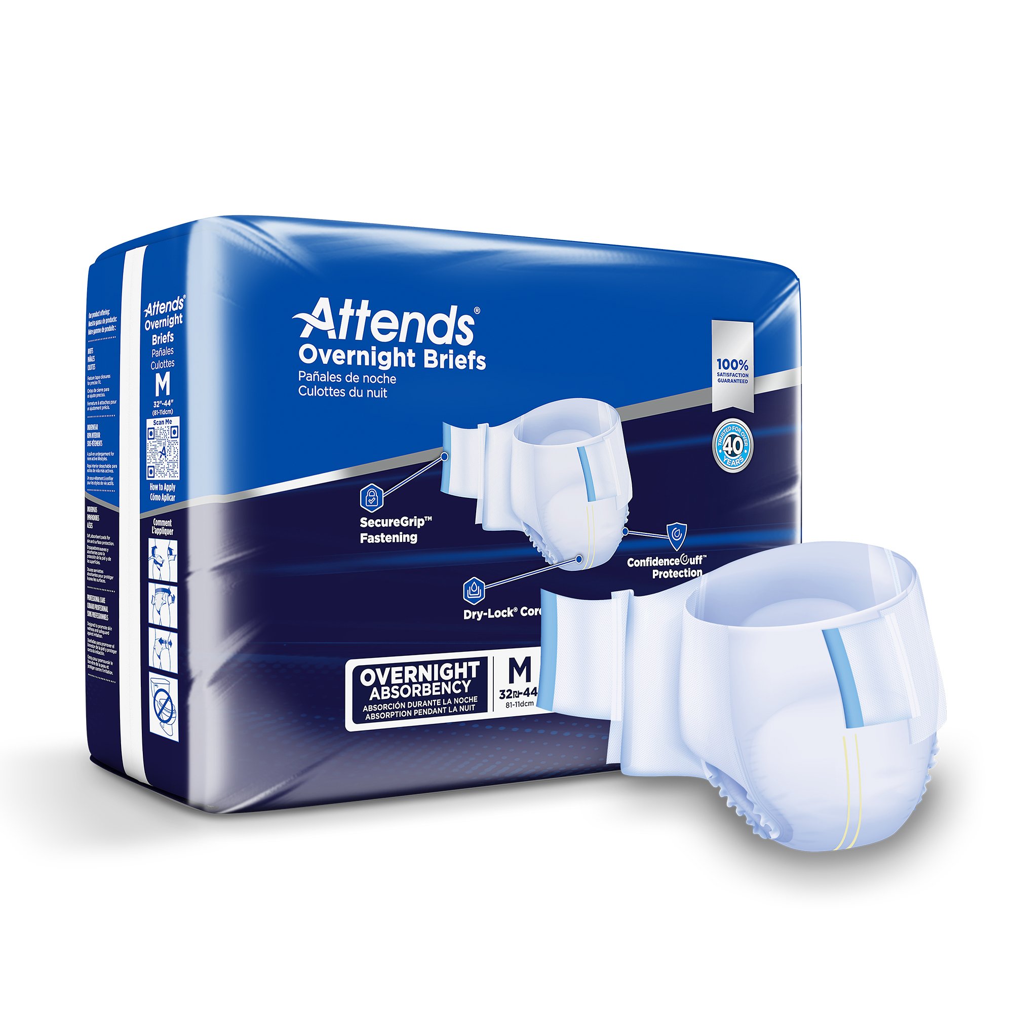 Attends Briefs with Overnight Protection, Medium MK 1078990