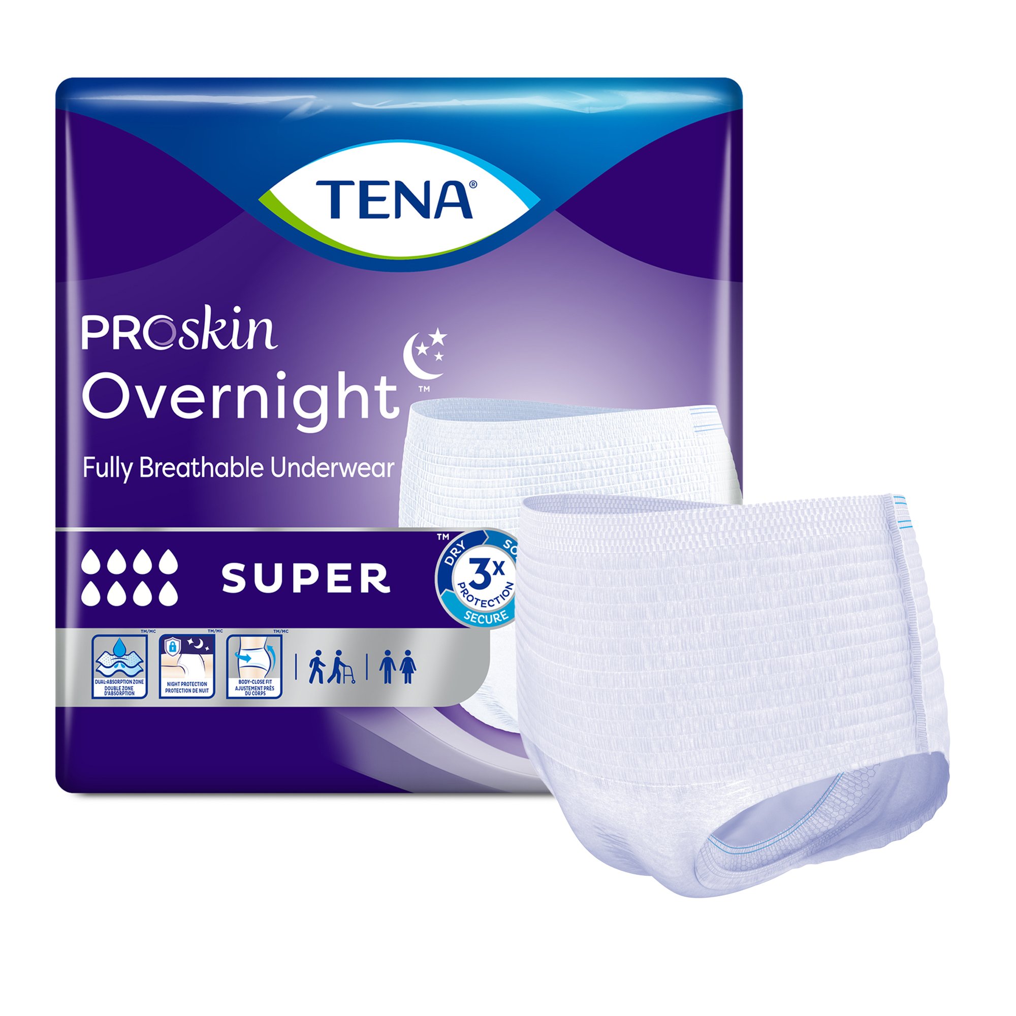 Tena ProSkin Overnight Super Fully Breathable Underwear, Extra Large MK 1053410