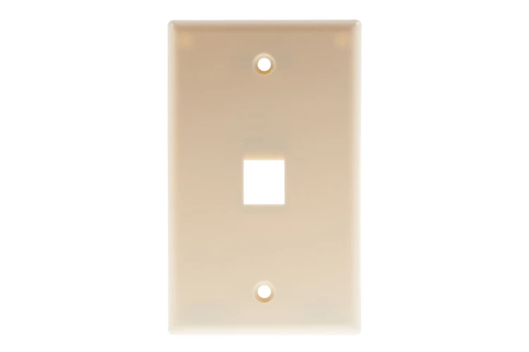 Keystone Wall Plate, 1 Port, Beige / Ivory