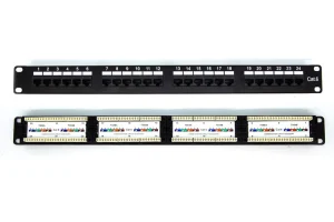 24 Port Cat6 110 1RU Rack Mount Punch Down Patch Panel