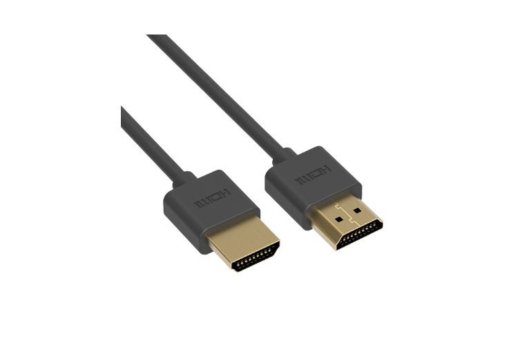 HDMI Slim Cable 4K@60Hz 34AWG OD 3.8mm, Black, 6Ft