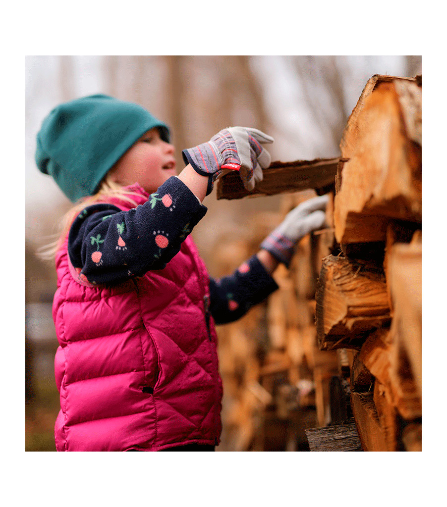 Kids' Suede Leather Palm with Safety Cuff, Striped, large image number 3