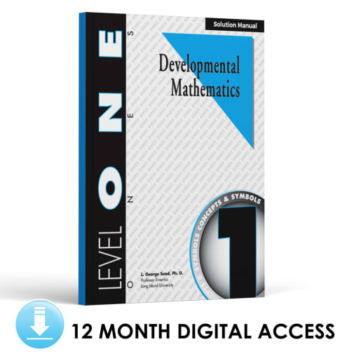Developmental Math: Level 1 Solution Manual | Ones: Concepts and Symbols (12 Month Access)