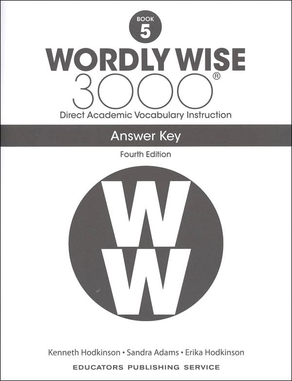 Wordly Wise 3000 Book 5 Answer Key, 4th Edition