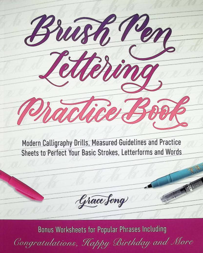 Brush Pen Lettering Practice Book