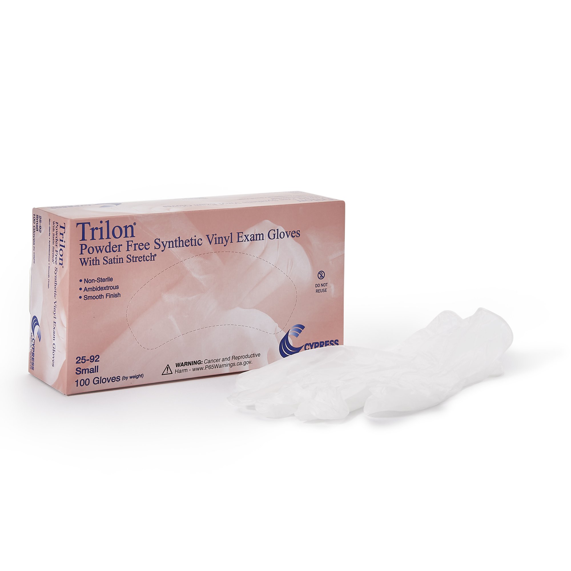 Trilon Vinyl Exam Glove, Small, Clear MK 264524