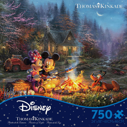 Mickey and Minnie Sweetheart Campfire Puzzle (Thomas Kinkade