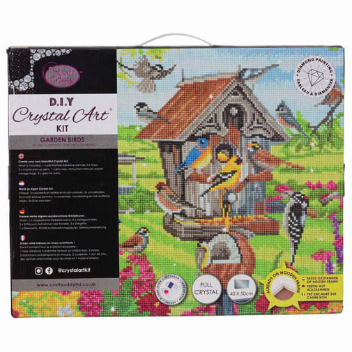 Crystal Art Large Framed Kit - Garden Birds