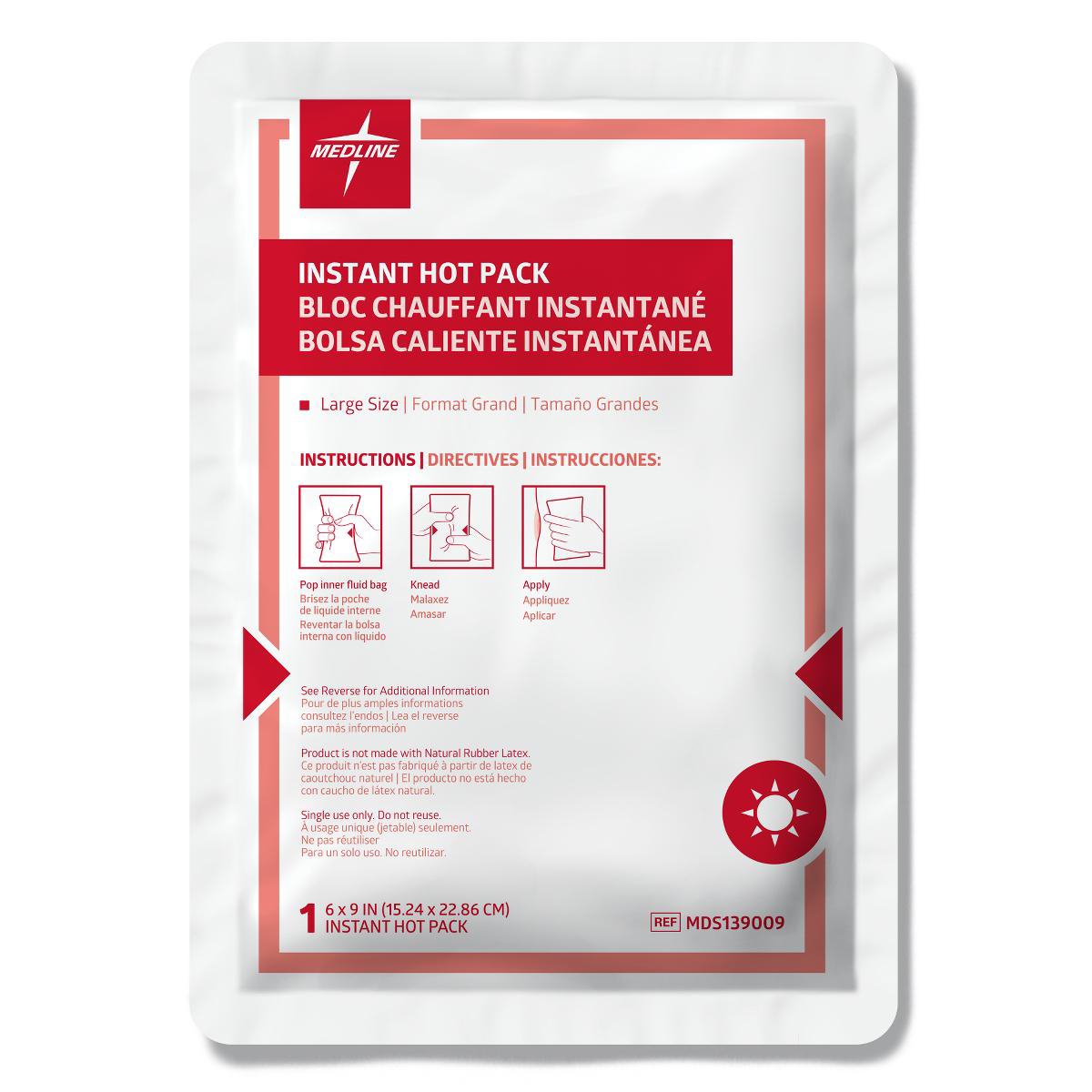 Instant Hot Pack Medline General Purpose Large Plastic / Sodium Acetate Disposable MK 1102292