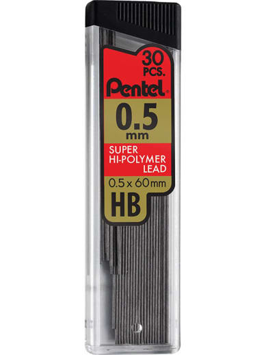 Pentel 0.5 Refill Leads - 30 per tube HB