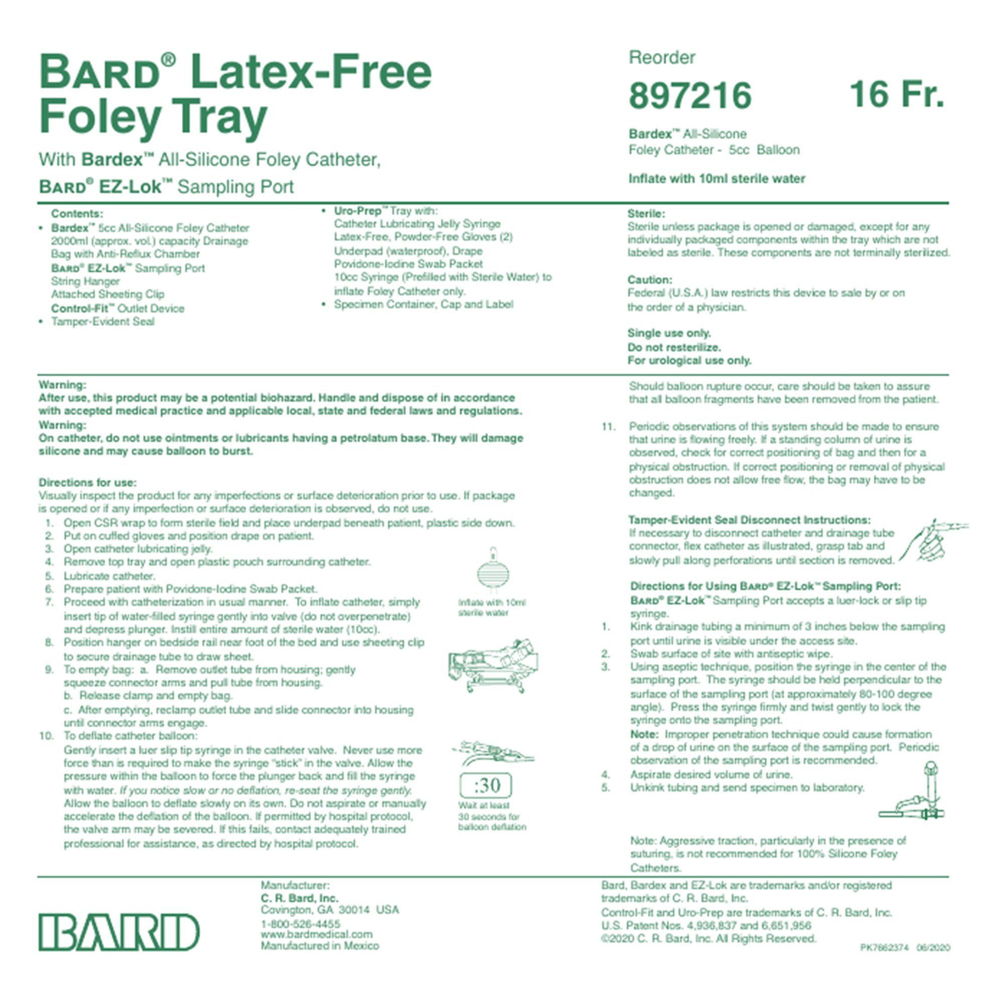 Bardia Indwelling Catheter Tray, 16 Fr., Chamber Bag MK 167502