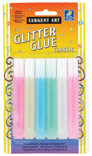Washable Pastel Glitter Glue Set - 6 count (10ml)
