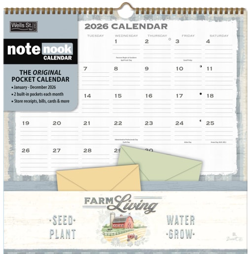 Farm Fresh 2026 Note Nook Wall Calendar