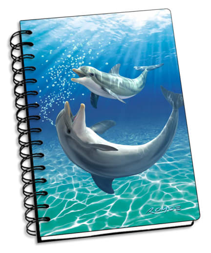 Bubbles Dolphins 3D Notebook 4" x 6"