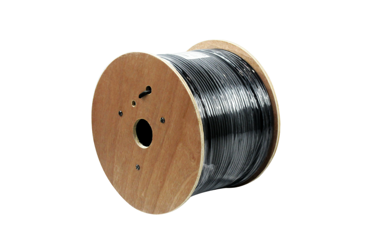 Cat6A Bulk Ethernet Cable, Unshielded, Solid, CMX, Pull Box, 1000 ft, 550 Mhz, Black
