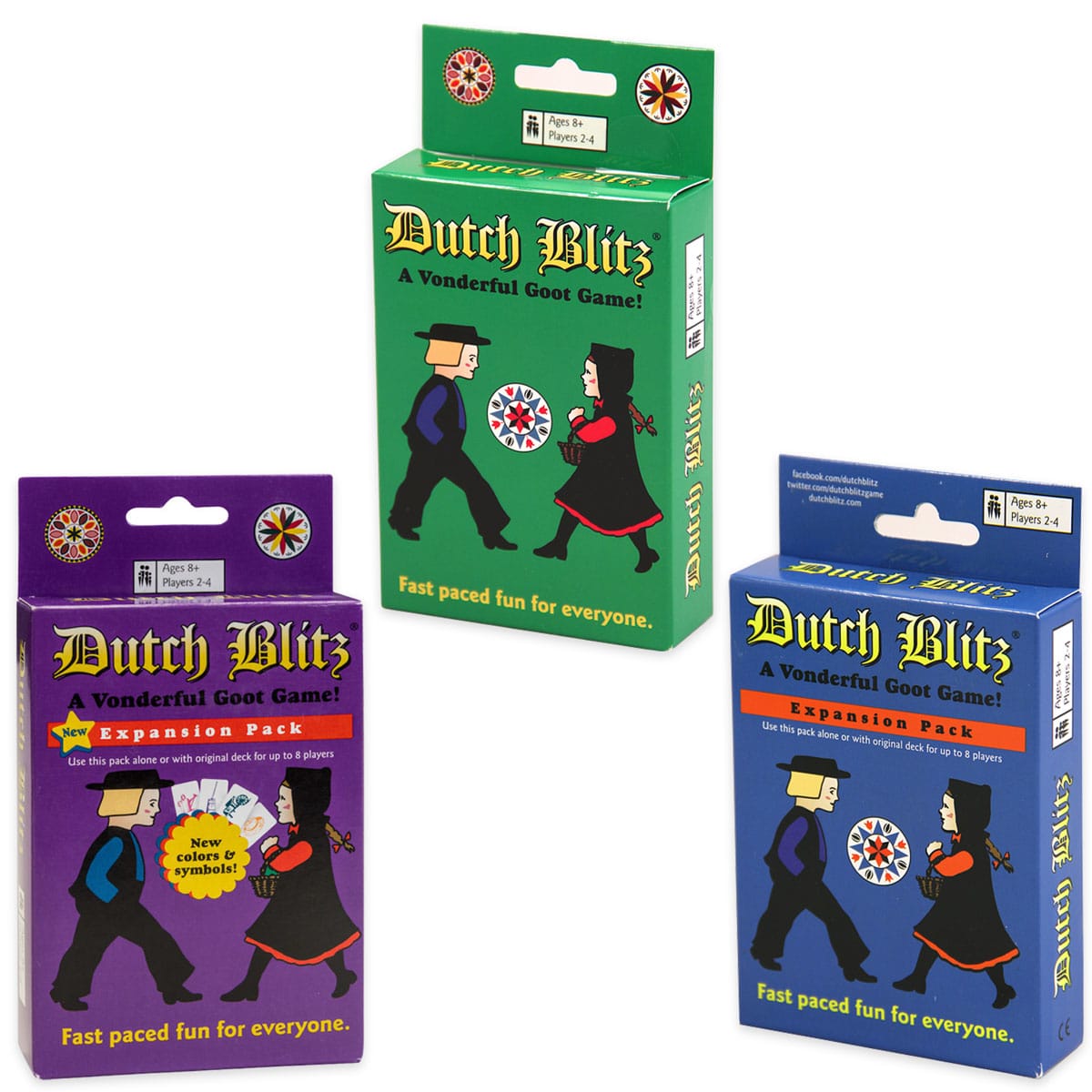 Dutch Blitz Card Game with Blue and Purple Expansion Decks