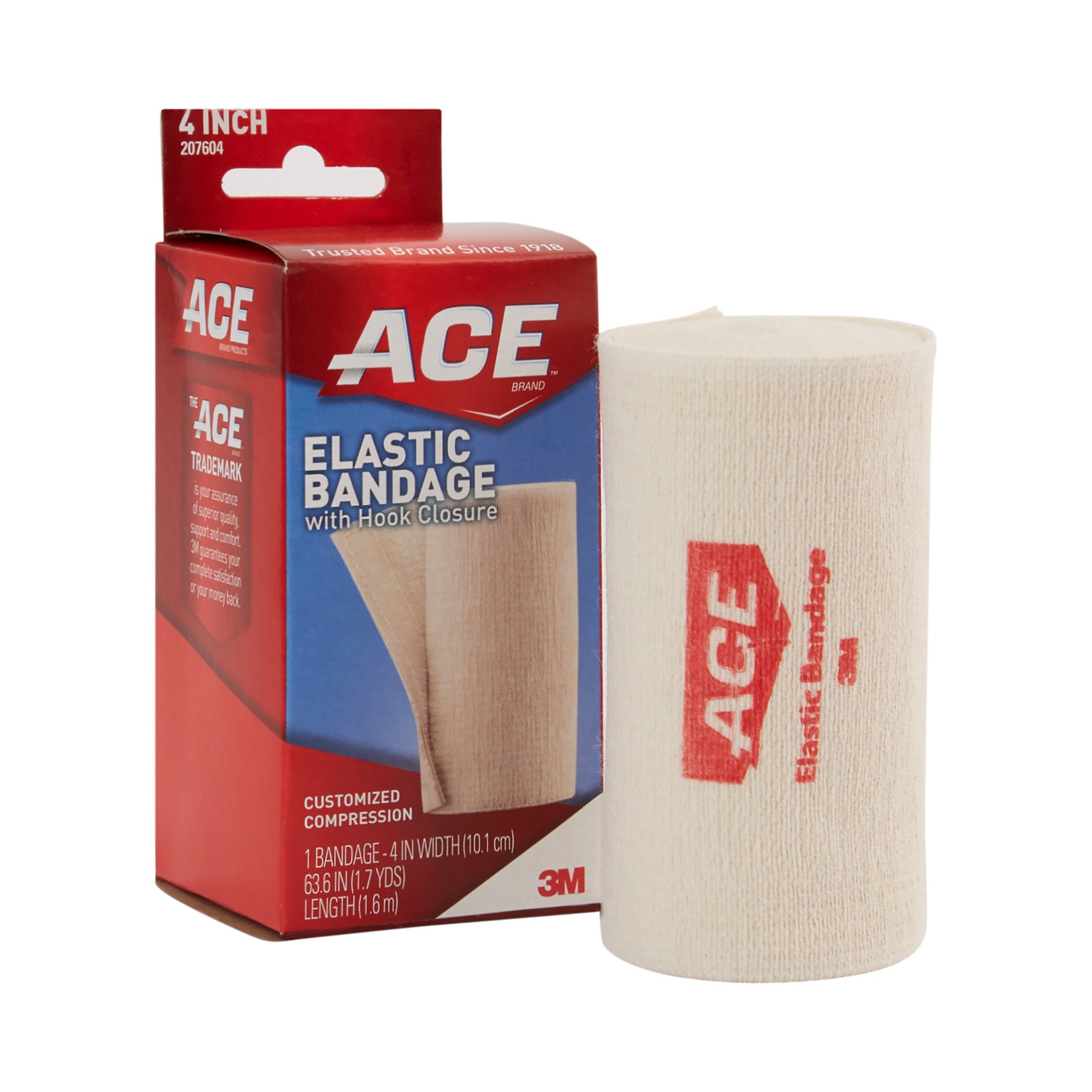 3M Ace Single Hook and Loop Closure Elastic Bandage, 4 Inch Width MK 500545