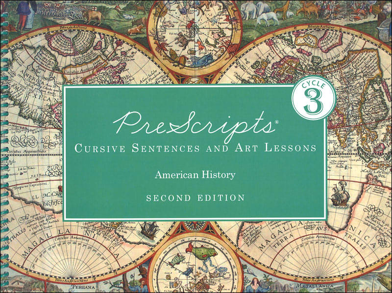 PreScripts Cursive Sentences and Art Lessons: American History
