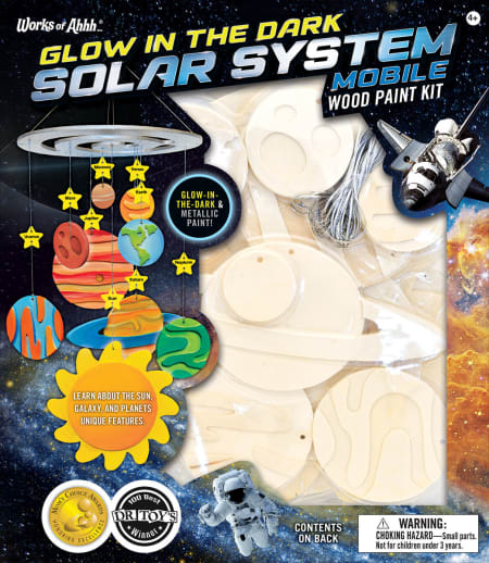 Glow in the Dark Solar System Mobile Wood Paint Kit