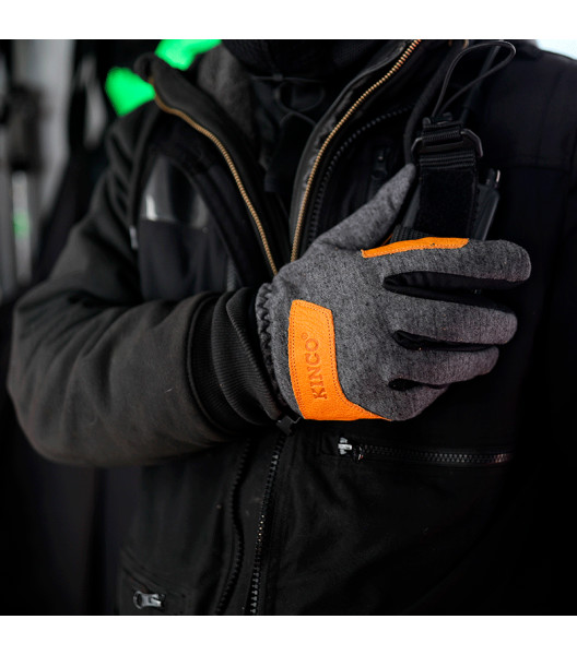 Lined Lightweight Fleece Hybrid with Double-Palm, Gray, large