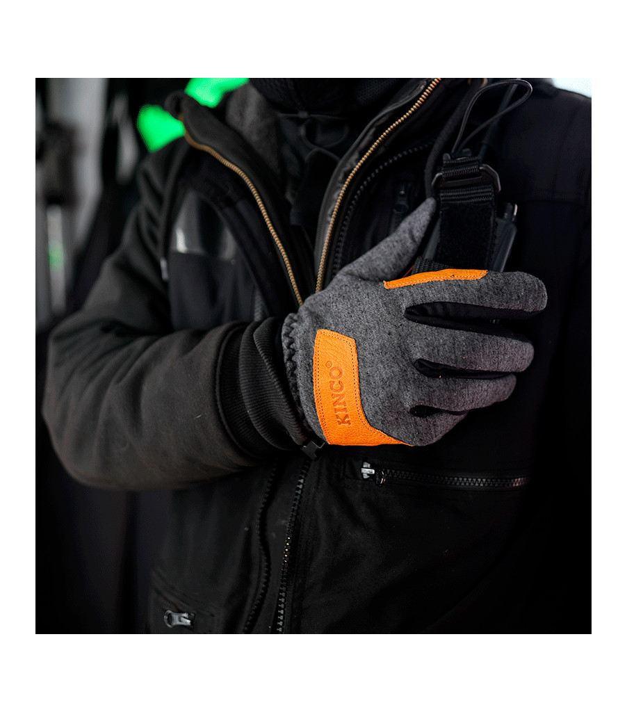 Lined Lightweight Fleece Hybrid with Double-Palm, Gray, large image number 3