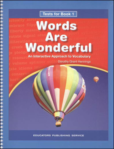 Words Are Wonderful Test Book 1 Blackline Masters