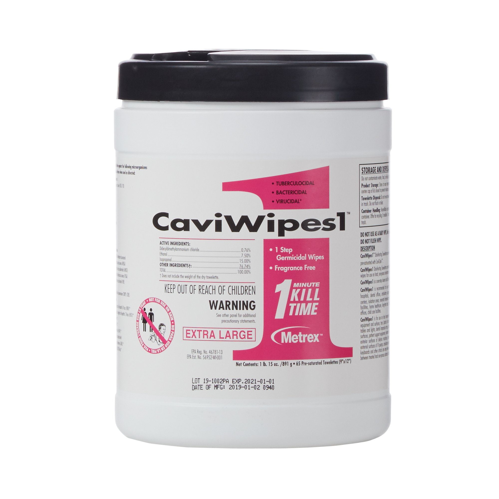 CaviWipes1 Surface Disinfectant, Alcohol Based, nonsterile, Disposable MK 821776