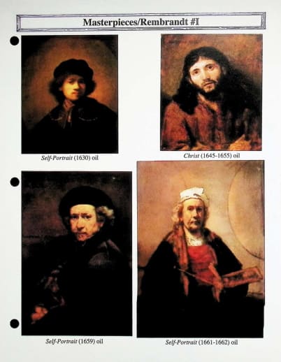 Classical Approach Masterpiece Lesson Cards I Rembrandt, Linnaeus, & Degas