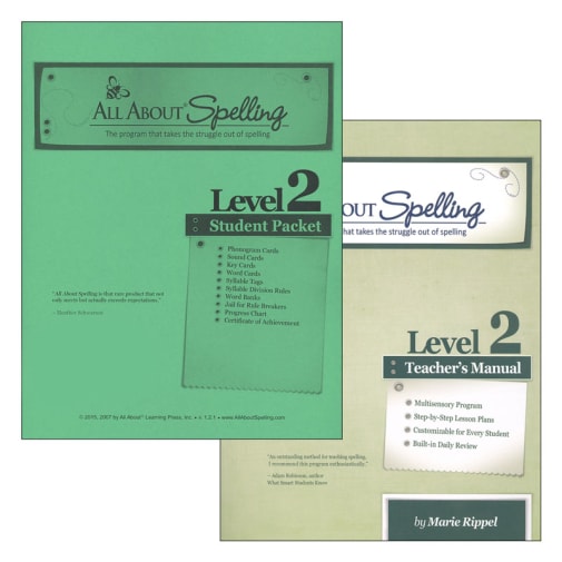 All About Spelling Level 2 Student & Teacher Materials (Black & White)