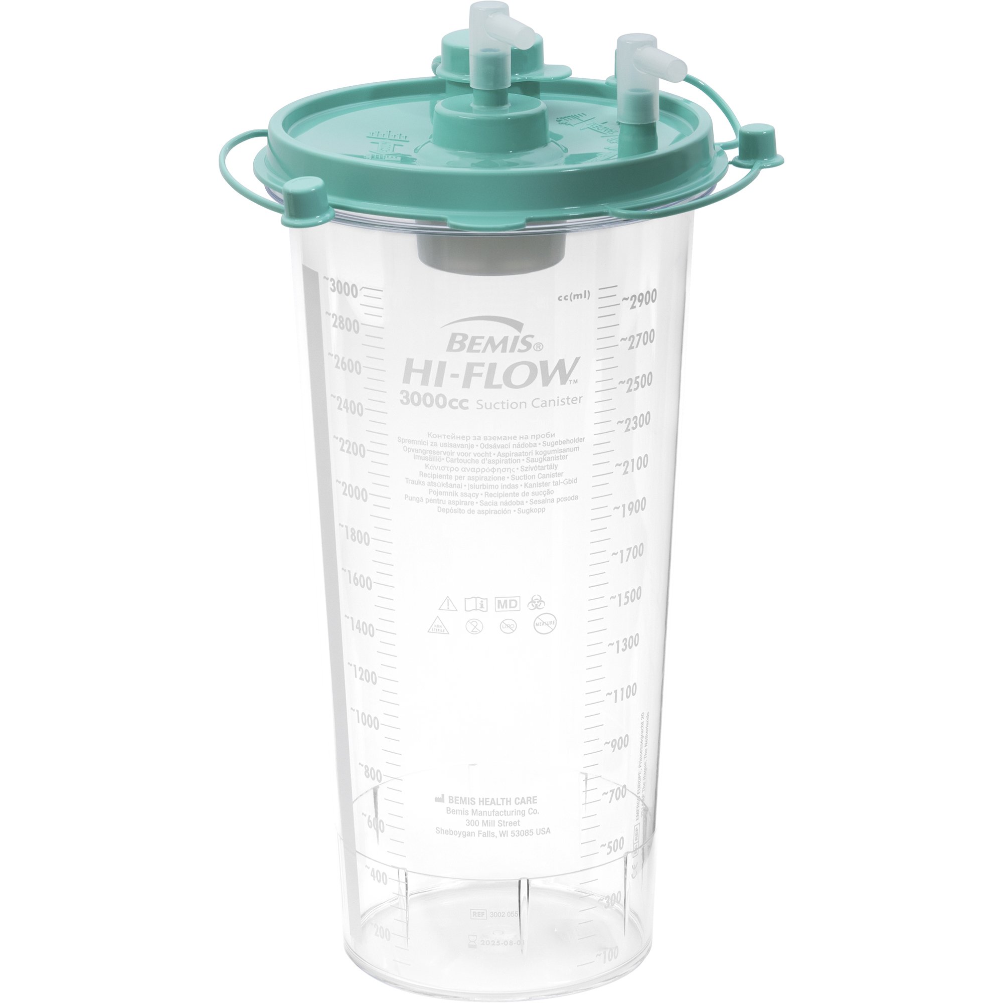 Hi-Flow Rigid Suction Canister for use with Bemis Quick-Drain Systems, 3000 mL MK 329010
