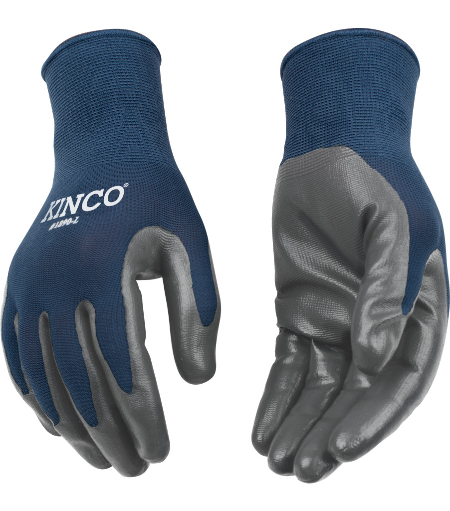 Navy Blue Polyester Knit Shell & Nitrile Palm, Blue, large image number 2