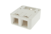 RJ45 Blank Surface Mount Box, 2 Port, White