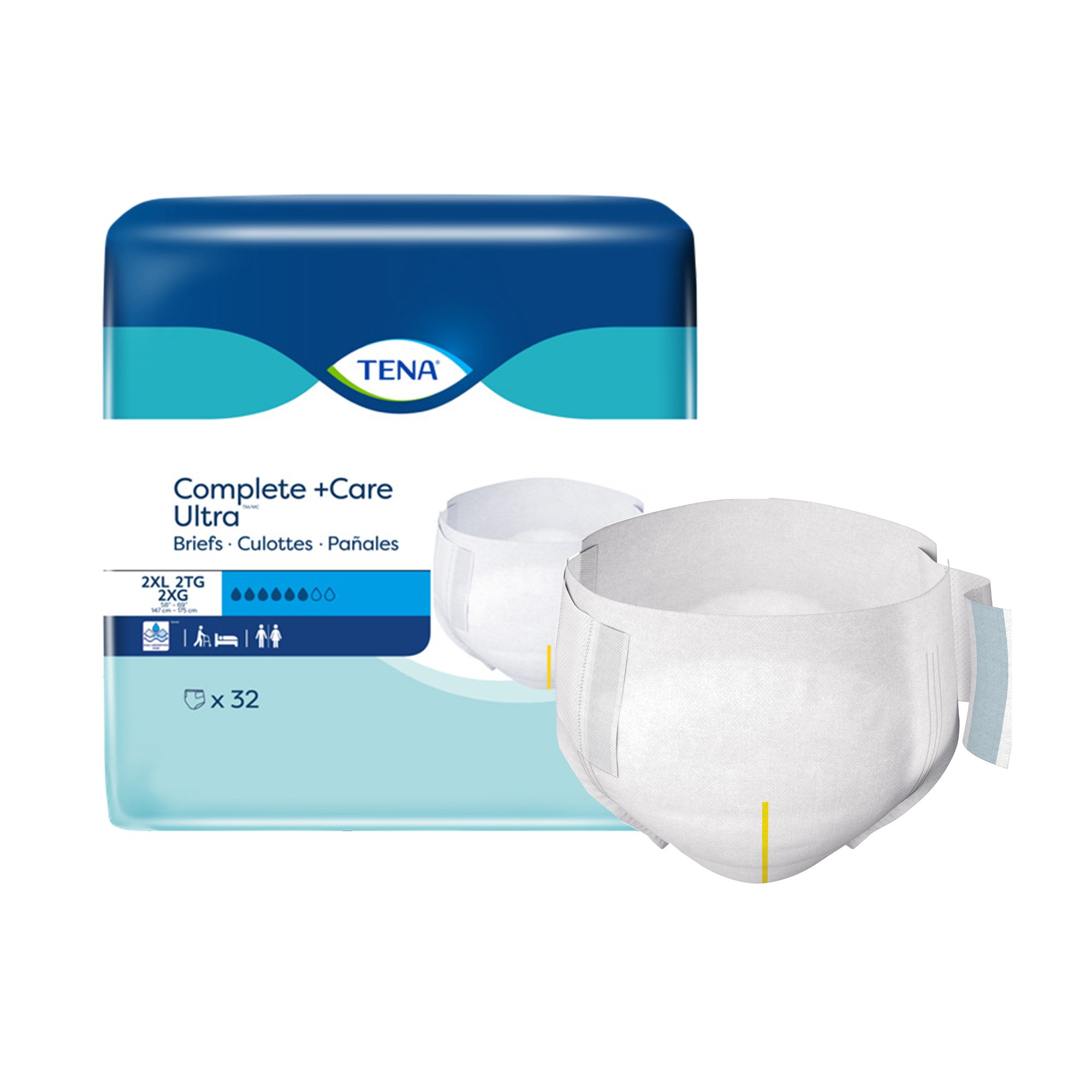 TENA Complete +Care Ultra Incontinence Brief, 2X-Large MK 1198444