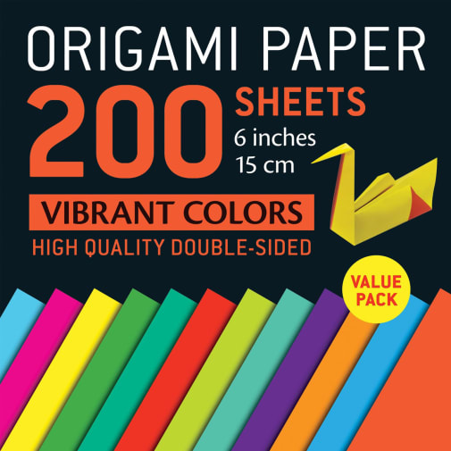 Origami Paper 200 Sheets Vibrant Colors 6"