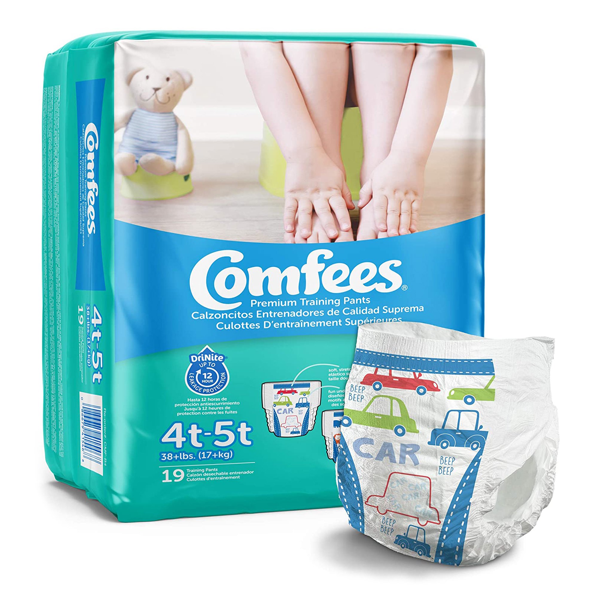 Comfees Training Pants, 12-Hour Protection, Male Toddler, 4T  5T, Over 38 lbs. MK 907039
