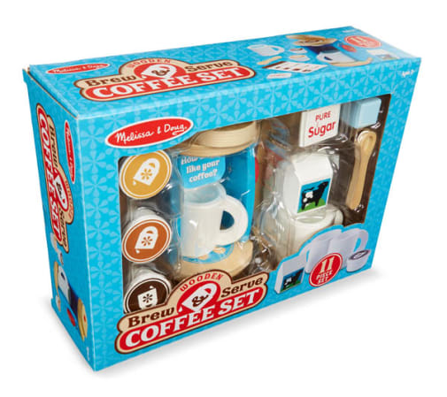 Melissa & Doug Wooden Brew & Serve Coffee Set