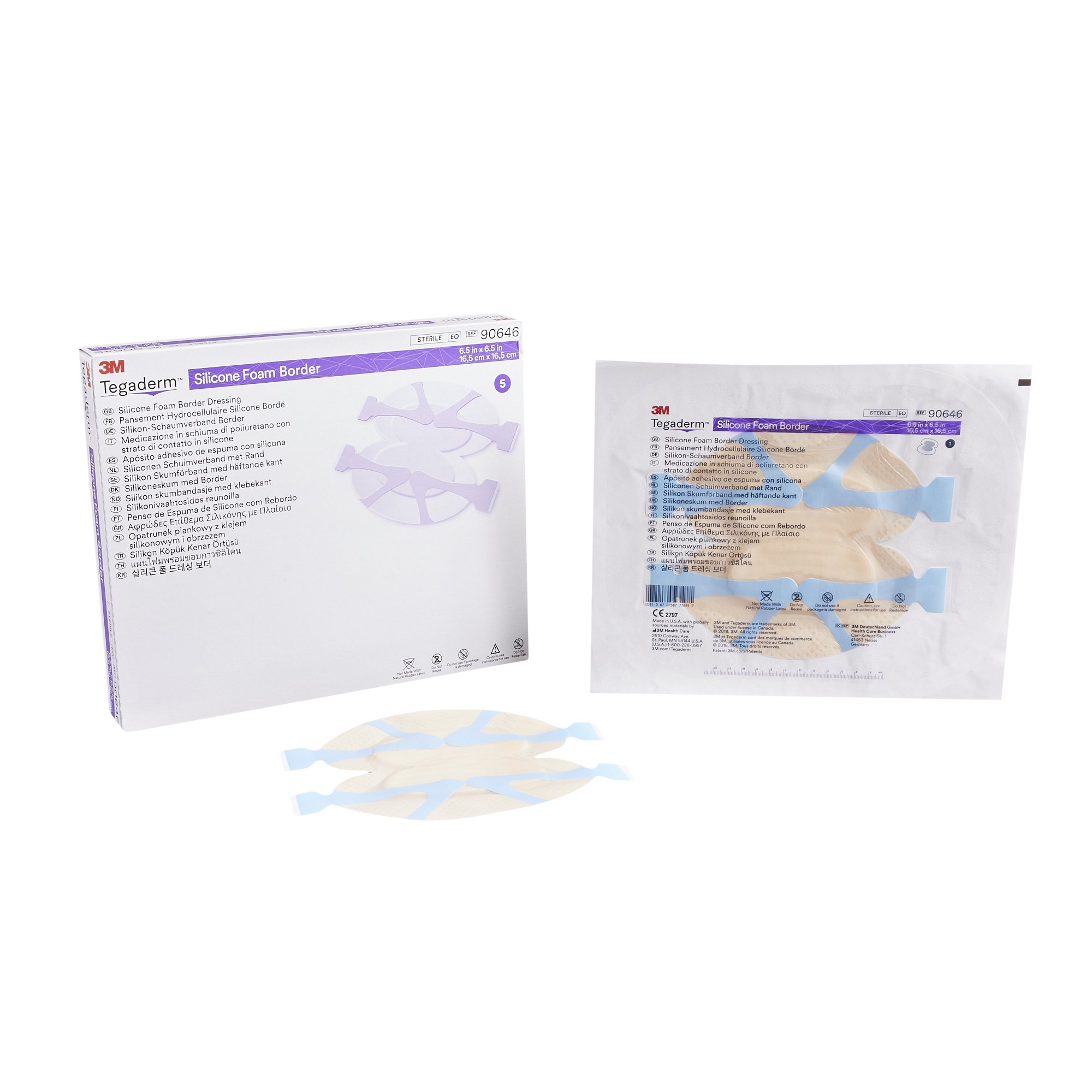 3M Tegaderm Silicone Foam Dressing, 6-1/2 x 6-1/2 Inch Heel / Contour MK 1078887
