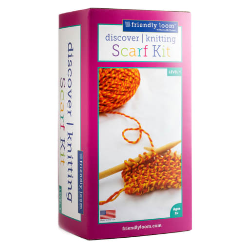 Friendly Loom Discover Knitting Scarf Kit - Orange